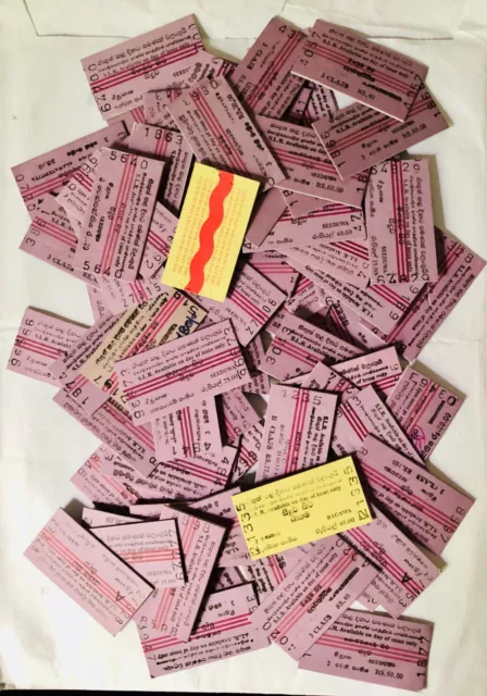 Sri Lankan Railway Train Tickets 100 Collect Old Edmonson Antique Ceylon Free 10