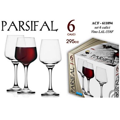 Set 6 calici vino vetro cucina casalinghi 251 cc bicchieri 