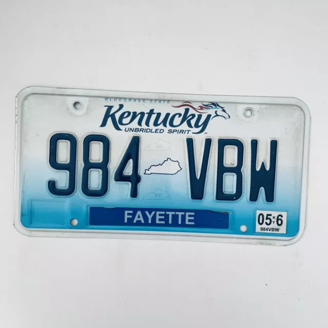 2006 United States Kentucky Fayette County Passenger License Plate 984 VBW