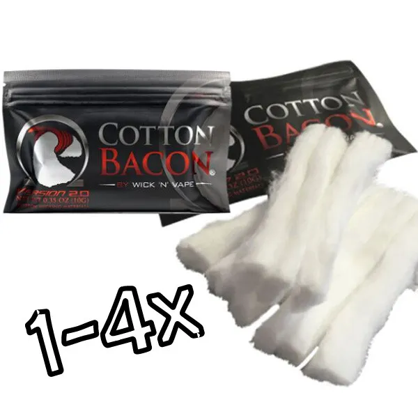 1-4 Stück Cotton Bacon V2 Watte Wick n Vape Wickelwatte für Selbstwickler