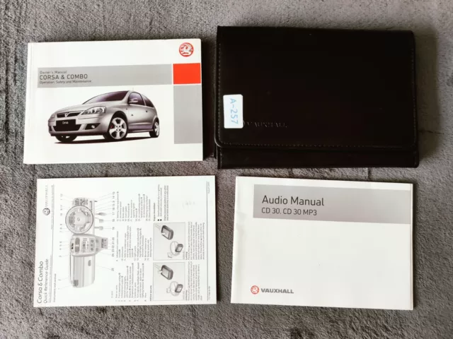 Genuine Vauxhall Opel Corsa Combo C 2003-2006 Owners Manual Handbook Pack A-257