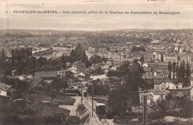 BESANCON-les-BAINS - vue générale prise de la Station du Funiculaire Beauregard