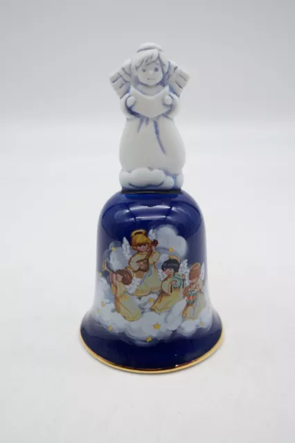 Avon Fine Collectibles 1992 Christmas Bell  Avon Heavenly Notes Blue Angel VTG