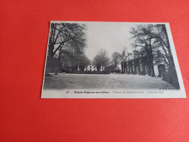 41 .Cpa Saint Aignan Sur Cher Chateau De Chateau Old Park Cour