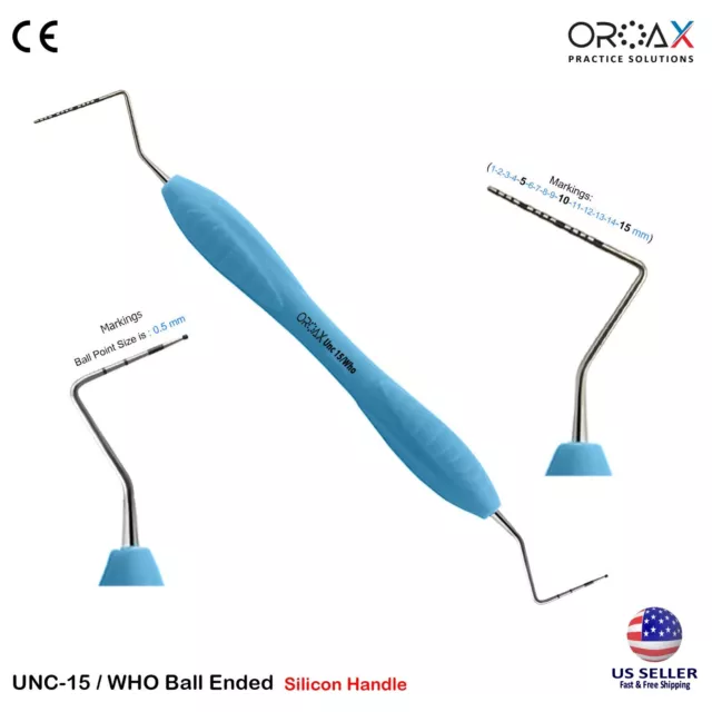 Periodontal Pocket Depth Measurement Probe UNC15/WHO Dental Hygiene Probes