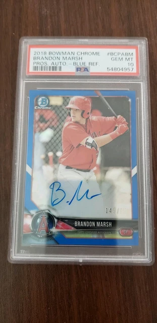 BRANDON MARSH 2018 Bowman CHROME AUTO RC ROOKIE Card# BCPA