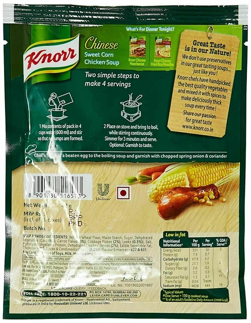 Délicieux 5 X Knorr Maïs Sucré Poulet Soupe, 42g 2
