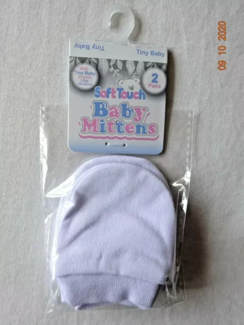 2 Paar Packung Baby Clolurs Baumwolle Kratzfeste Handschuhe, Frühgeborene