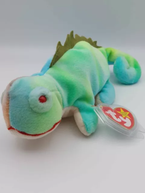 Ty Beanie Babies Iggy The Iguana New With Tags & Plastic Protector