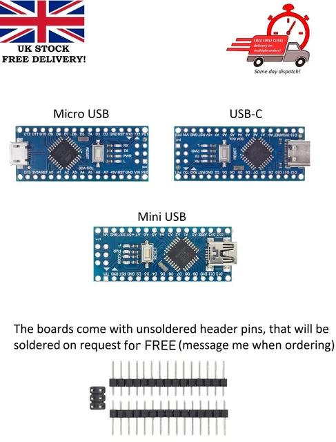 Scheda Nano V3.0 ATmega328P CH340C + Display OLED 0,91'' SSD1306 IIC Per Arduino