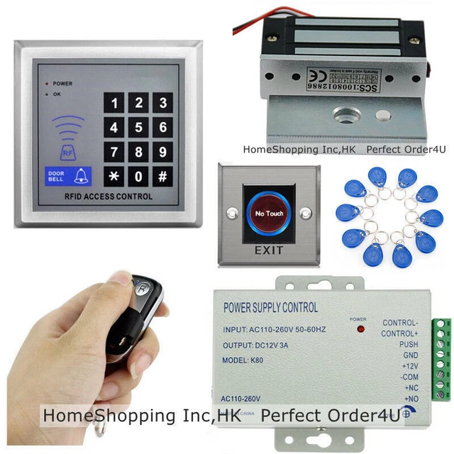 125KHZ RFID CARD+PASSWORD Door Access Control+Magnetic Lock+Remote+IR ...