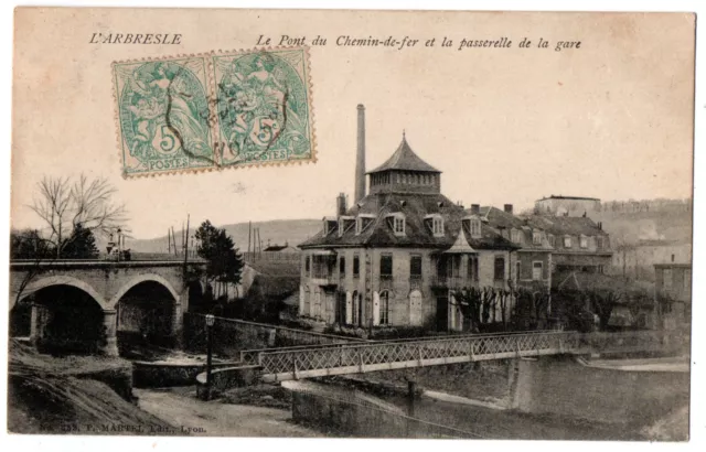 CPA 69 - L'ARBRESLE (Rhone) - Le Pont du Chemin de fer et passerelle de la gare