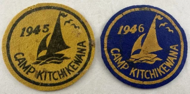 Rare Patch Lot (2) 1940s Camp Kitchikewana YMCA  Beausoleil Island Ontario