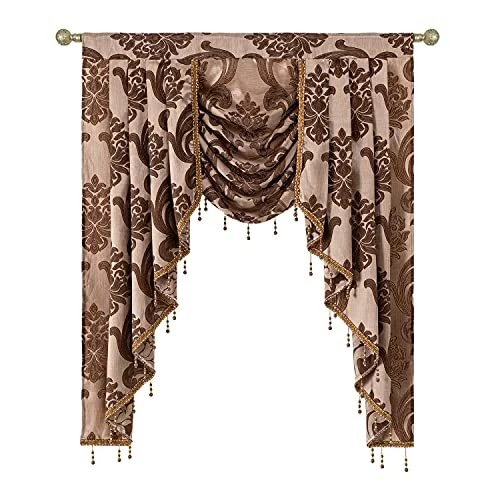 Cortinas de cenefa para ventanas de cocina marrón cascada cenefa para vivir Roo