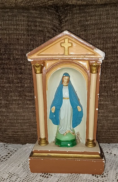 Vintage Chalkware Mary Mother of Jesus Statue Figurine 11x6