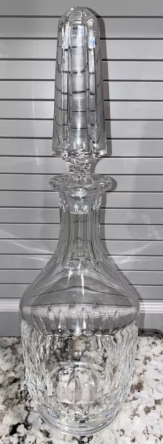 Antique Baccarat Cut Crystal Decanter  13.25”H Stunning Bar Decor Art Glass