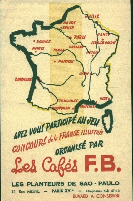 Buvard vintage les cafés F. B les planteurs de SAO-Paulo