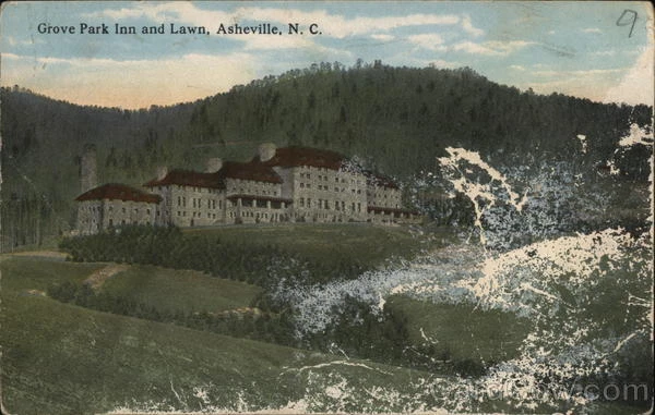 Asheville,NC Grove Park Inn and Lawn Buncombe County North Carolina Postcard