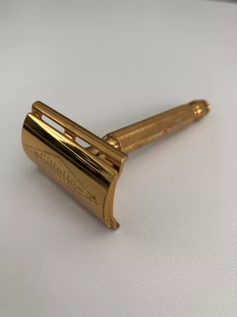 Gillette Ball End Tech Gold Vintage Double Edge Safety Razor