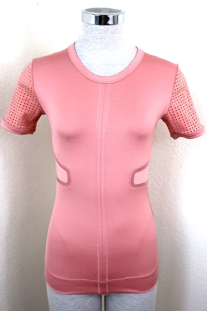 STELLA McCARTNEY Adidas Old Rose WOrkout Tee Shirt Top XS Small 0 2