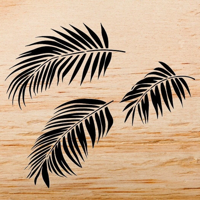 3 Piece Palm Fronds Wall Pattern Stencil Kit