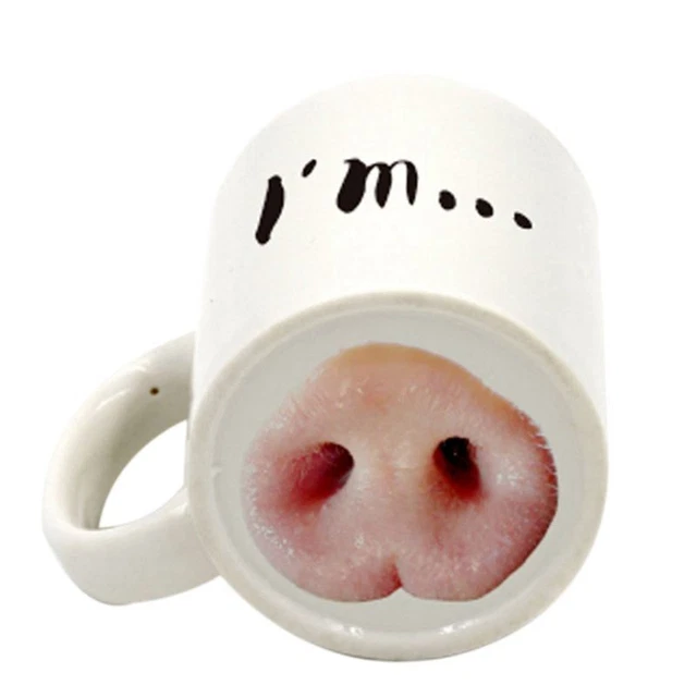 Divertida taza nariz de cerdo marca de cerámica bebida risa té tazas de café PigU4