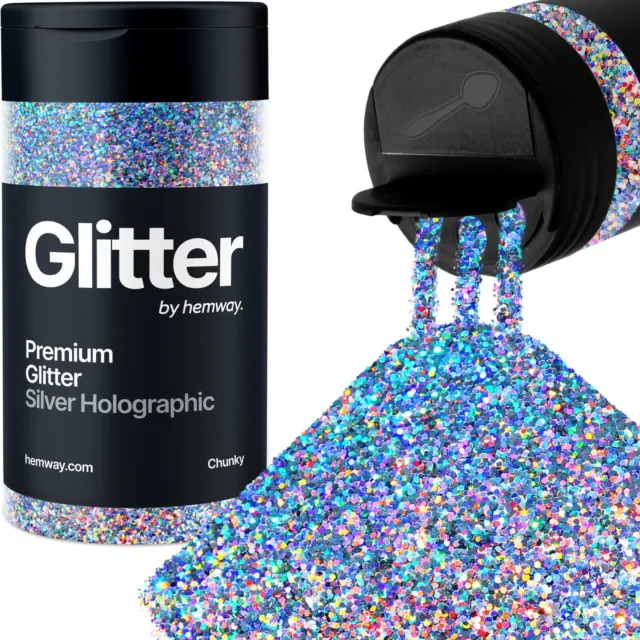 Hemway Glitter Shaker - Chunky 130g/4.6oz Glitter for Arts, Crafts, Cosmetics