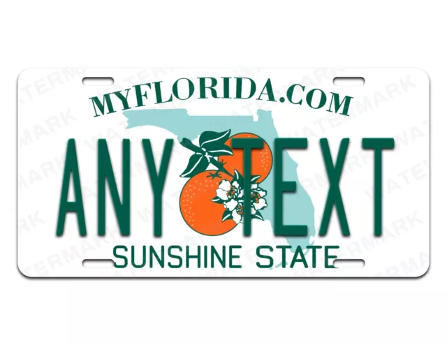 Florida Personalized Custom Aluminum License Plate Tag Any Text Your Name