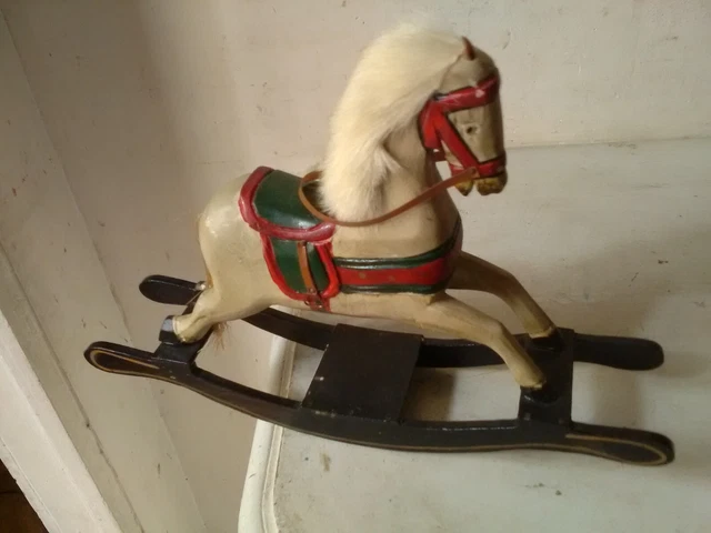 CHEVAL À BASCULE En Papier Mâché Et Bois Ans 30 Jouet EUR