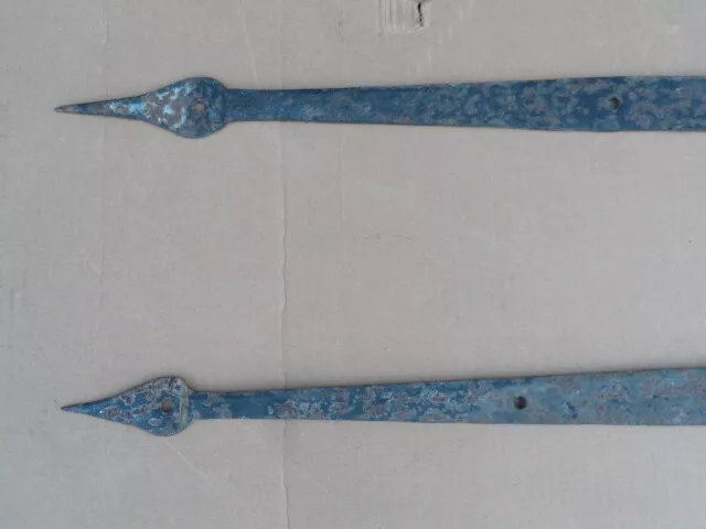 Pair of 4 ft Barn Door Gate Strap Hinges w/ Pintles Antique Hand Forged Nice One 6