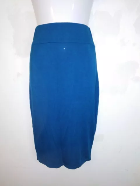 Bnwt Boohoo Maddie Jersey Midi Length Tube Skirt Teal Size 12