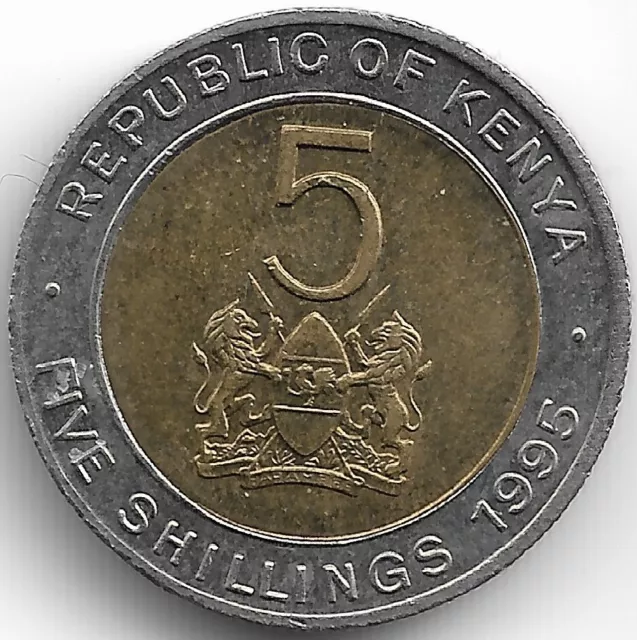 Kenya 5 Shillings 1995 KM# 30