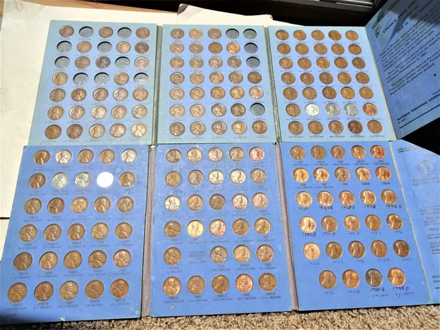 179 coin set lot album collection of Lincoln wheat cent pennies 1909 vdb to 1975