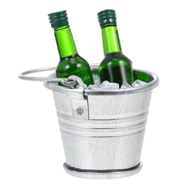 Panier Miniature 1900 Avec Bouteilles Et Verres - Décor Poupée, Style Napoléon III, Verre, France