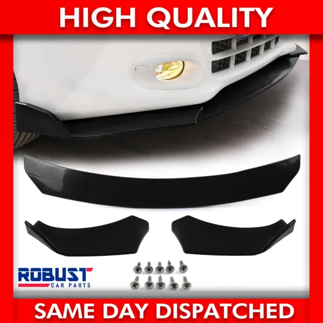 Front Bumper Protector Lip Universal Car Gloss Black Body Spoiler Splitter Kit