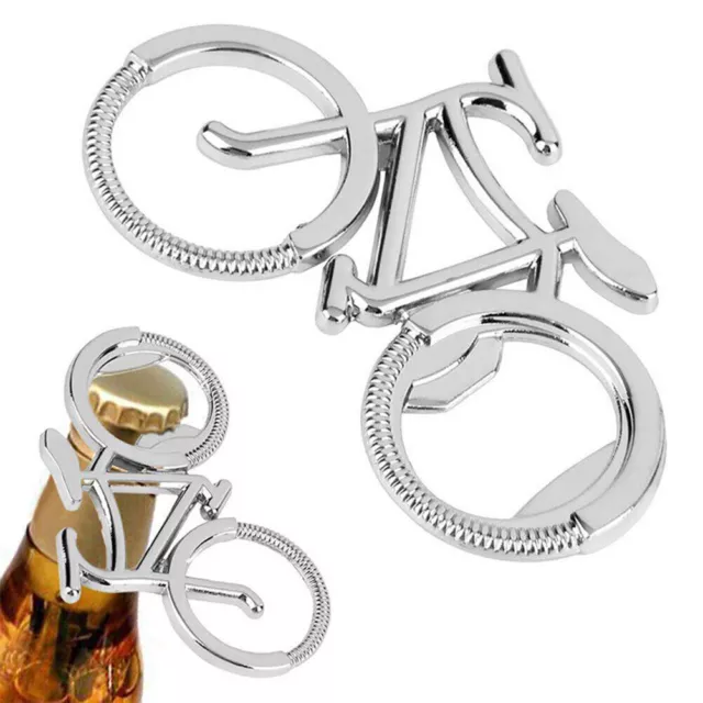 Novelty Metal Silver Bicycle Bike Bottle Opener Beer Gift Present For Cyclist