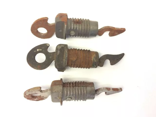 Unusual Old Rusted Hatch Levers Screw In Parts Hardware Used Metal