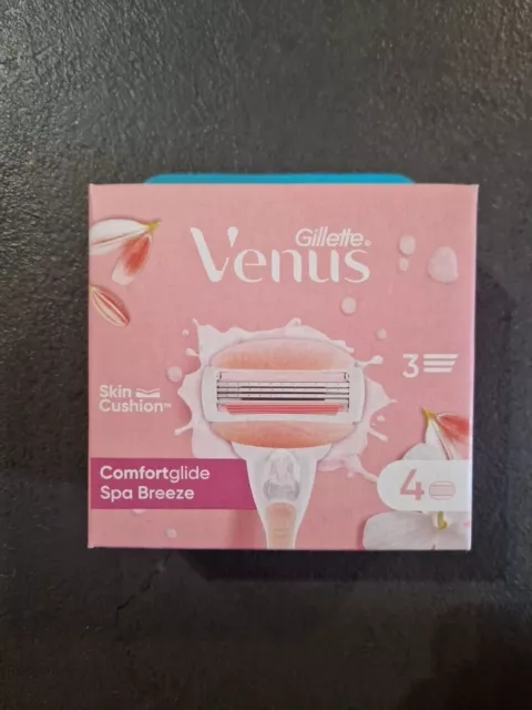 4 x Gillette Venus Spa Breeze Women's Replacement 3-Blade Razor Blade Cartridges