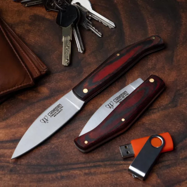 Navaja CUDEMAN Campera Hoja 9 cm. Mango de Estamina Roja. Coltello Knive. 443-R