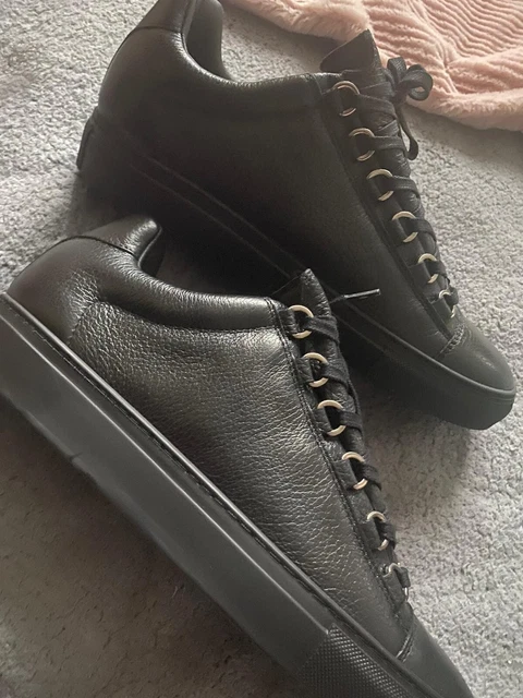 Balenciaga  Shoes  Low Cut All Black Balenciaga Arena Pelle Sneakers   Poshmark