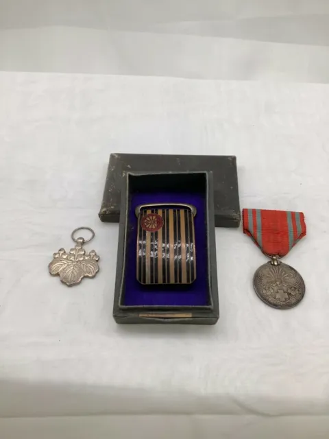 Japanese War Medal 3set Military Belt buckle kun hachitoTouyou Red ribbon