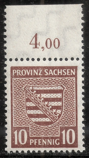 SBZ PROVINZ SACHSEN MiNr. 78 X ay OR ** 1945 vom Bogen + gelblich fluoreszierend