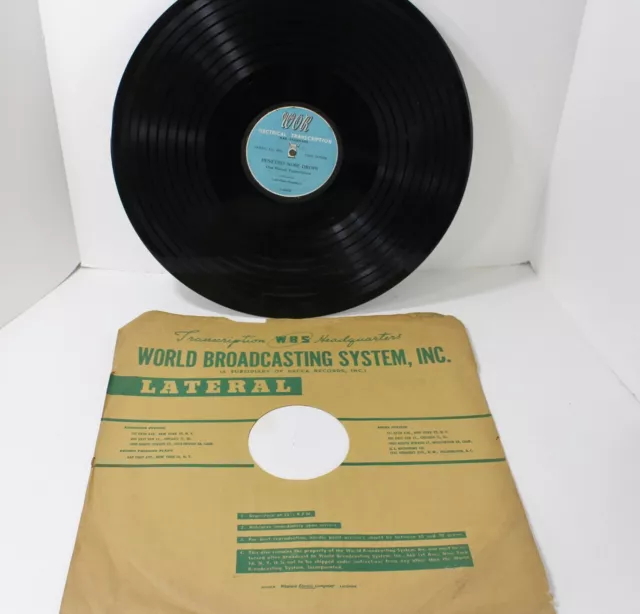 VTG 1940 WOR Radio Penetro NoseDrop Advertising Announcements 16" Vinyl Record