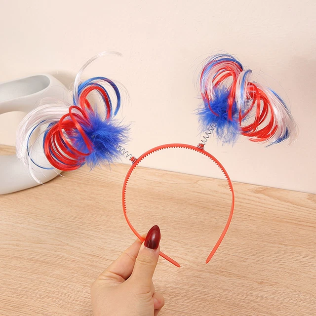 Hair Hoop Independence Day Party Carnival Patriotic Feather Wig Head Hoop