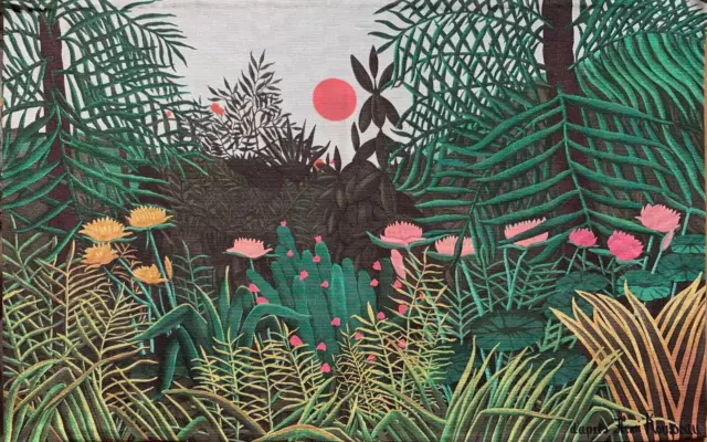 Tapisserie d'Aubusson Robert Four D'Après Henri Rousseau, Epoque XXeme