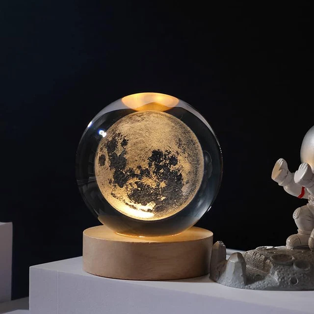 Lampe De Nuit 3D Galaxie - Boule Cristal USB LED - Nouveauté 2024