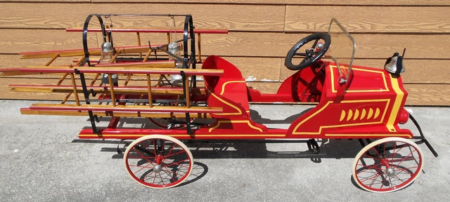 `1925 AMERICAN NATIONAL Packard Hook & Ladder Fire Truck Pedal Car w