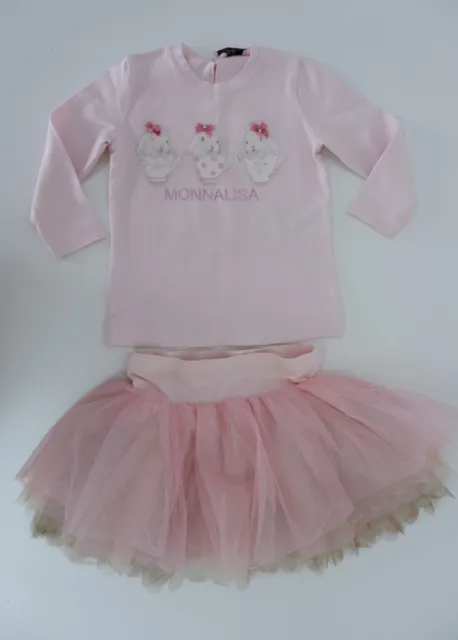 Maglietta tutù per ragazze Monnalisa Bebe età 18 m rosa manica lunga