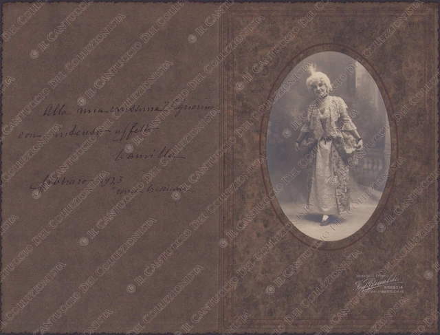 1923 Ritratto Donna Camilla costume fashion Foto Fratelli Rinaldi Brescia