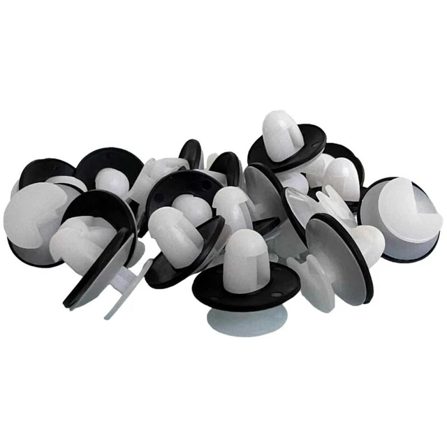 20 Agrafes Escargot Plastique Blanc - Fixation Pour Câbles Et Fils - Organisation Bureau Et Maison